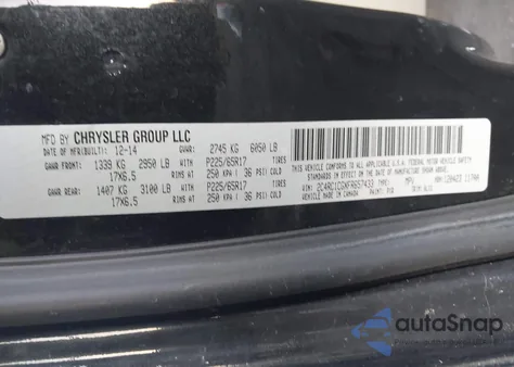 2015 Chrysler Town & Country Touring-L from USA, damaged, VIN 2C4RC1CGXFR657433